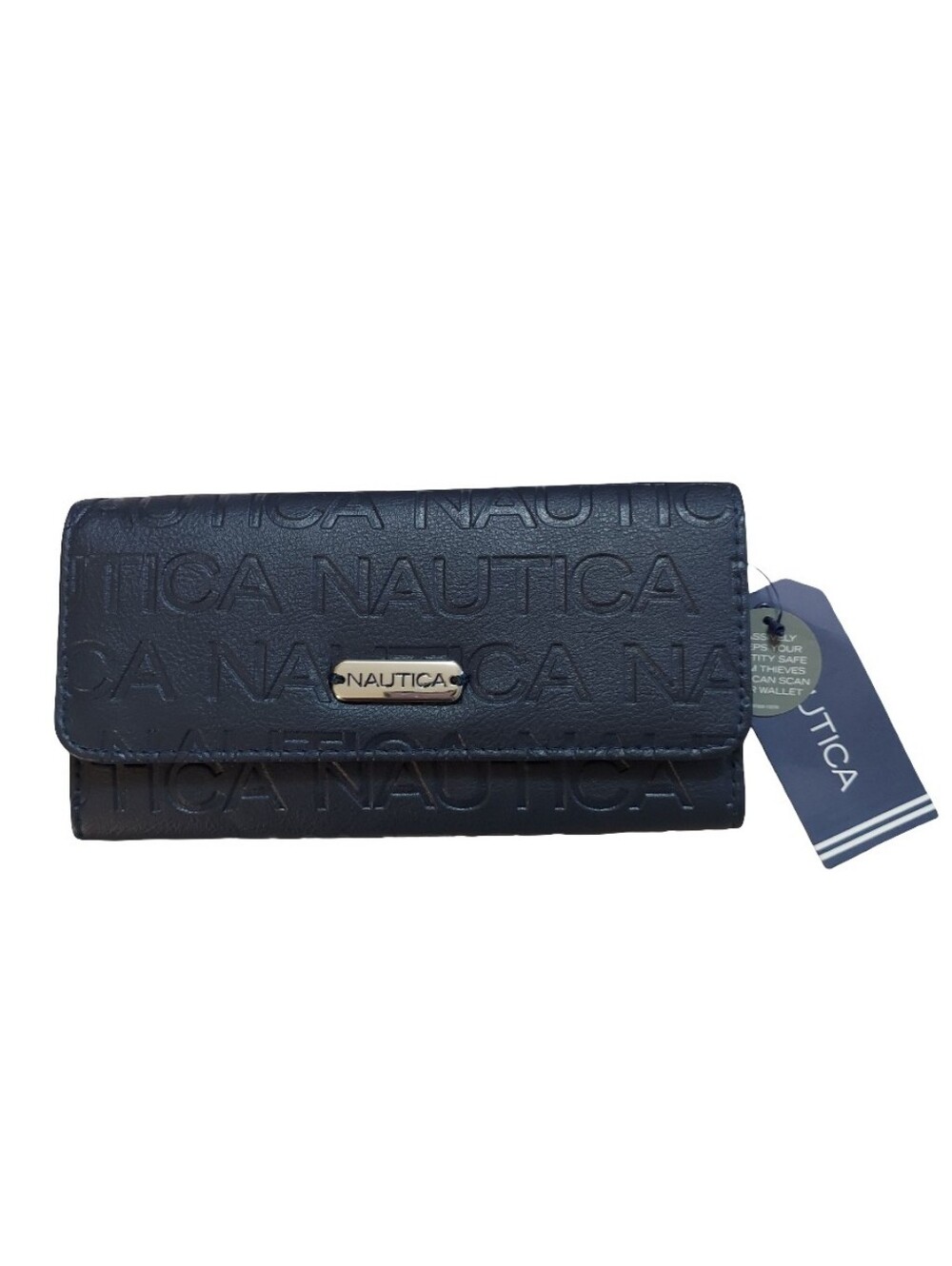Nautica Embossed RFID Money Manager Wallet In Indigo